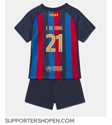 Barcelona Frenkie de Jong #21 Hemmatröja Barn 2022-23 Kortärmad (+ korta byxor)